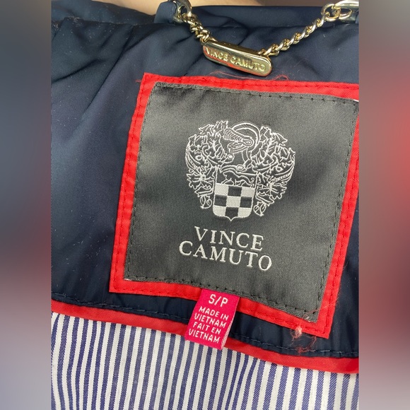 Vince Camuto Raincoat - Navy Blue with Red Trim - Size S - Picture 4 of 4